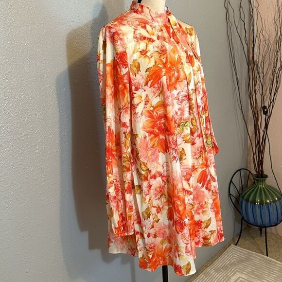 NEW Mac Duggal  leena floral print high neck women’s flowy mini dress size 4 - Picture 6 of 14